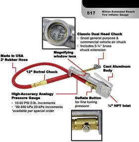 img 1 attached to 🚗 Милтон 517 - измеритель давления в шинах с увеличенной длиной для расширенных применений