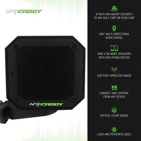 img 1 attached to Улучшите свою игру в гольф с помощью колонки Ampcaddy Version 3 Pro Bluetooth и крепления: громкий стереозвук, усиление басов, время работы 20 часов, водонепроницаемость и расширенный диапазон Bluetooth (15 Вт)