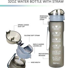 img 3 attached to 💧 XACIOA 32oz Water Bottle with Straw & Motivational Time Marker - Leakproof BPA Free, Ideal for Fitness and Outdoor Enthusiasts (Includes Straw Brush & Cup Brush) - Adequately Hydrate Throughout the Day