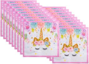 img 1 attached to Colorful Rainbow Unicorn Party Supplies Set - Perfect for 25 Guests! Includes Unicorn Banner, Plates, Cups, Napkins, Straws and Tablecloths