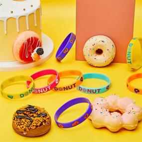 img 1 attached to 🍩 Set of 30 Donut Theme Silicone Wristbands Bracelets for Sweet Donuts Themed Birthday Party Decorations, Party Favors for Teens