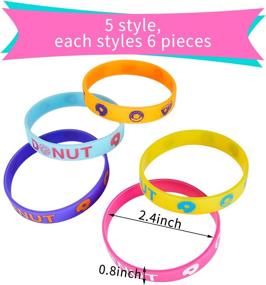 img 3 attached to 🍩 Set of 30 Donut Theme Silicone Wristbands Bracelets for Sweet Donuts Themed Birthday Party Decorations, Party Favors for Teens