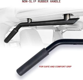 img 1 attached to 🚗 Enhance Your Jeep Wrangler JK's Style and Safety: MAHLER GATES Grab Handles and Steel Roll Bar Kit (Black)