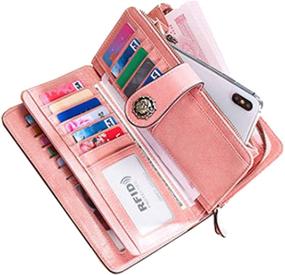 img 1 attached to 💼 Stylish Women's RFID Blocking Leather Wallet with Large Phone Holder: Perfect Clutch for Travel and Daily Use!