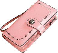 💼 stylish women's rfid blocking leather wallet with large phone holder: perfect clutch for travel and daily use! logo