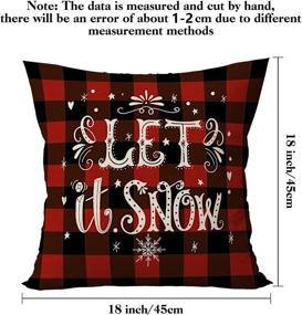 img 3 attached to 🎄 Stylish ÖSSZEFUT Set of 4 Buffalo Plaid Christmas Throw Pillow Covers - Farmhouse Décor, 18x18 Inches, Red, Cotton Linen Cushion Pillowcases