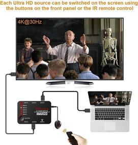 img 2 attached to 🔌 Переключатель HDMI 4K, TESmart 5-портовый интеллектуальный переключатель HDMI 5x1 - поддерживает 4K, Full HD1080P, 3D с ИК-пультом дистанционного управления - идеально подходит для Xbox, PS4, HDTV, Blu-Ray, DVD, DVR Player - Черный - HD 4K 3D Совместимый 1080P.