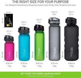 img 1 attached to 🚴 720°DGREE Water Bottle "uberBottle" + Fruit Infuser - 1L - BPA-Free, Leakproof - Reusable Tritan Sports Bottle for Fitness, Workout, Bike, Outdoor, Yoga, Hiking - Lightweight, Sustainable - Enhanced SEO