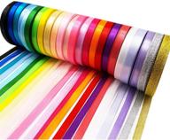 🎁 cocostar 24 colors 600 yard satin ribbon rolls for gift package wrapping, 2/5" width, 25 yards per roll, 24 rolls. ideal for crafts, sewing, party, wedding, and bow making - silk satin ribbon roll collection logo