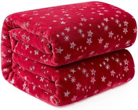 img 3 attached to EHEYCIGA Christmas Fleece Blanket Snowflake