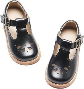 img 4 attached to 👧 Felix Flora Toddler Little Black Girls' Shoes for Comfortable Flats - Sleek and Stylish!
