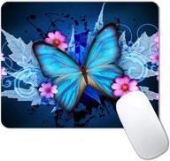 🦋 blue butterfly mouse pad - non-slip gaming mouse pad for computers, laptops, and offices - cute design for women - 9.5"x7.9"x0.12" (240mm x 200mm x 3mm) logo