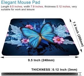 img 3 attached to 🦋 Blue Butterfly Mouse Pad - Non-Slip Gaming Mouse Pad for Computers, Laptops, and Offices - Cute Design for Women - 9.5"x7.9"x0.12" (240mm x 200mm x 3mm)