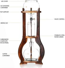 img 2 attached to ☕ Nispira Iced Coffee Cold Brew Drip Tower Coffee Maker: Wooden, 6-8 Cup Brew Capacity