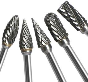 img 3 attached to 🔧 10-Piece Double Cut Carbide Rotary Burr Set - 1/8" Shank, 1/4" Head Length Tungsten Steel for Woodworking, Drilling, Metal Carving, Engraving, Polishing