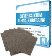 🩹 jj care [10-pack] 4"x5" silver calcium alginate wound dressing with silver & calcium, sterile, non-stick логотип