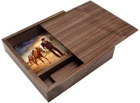 img 2 attached to 🌰 YOOGO Walnut USB Flash Drive Memory Stick Thumb Drive 2.0 - 16GB, Large Walnut Photo Storage Box - Perfect Novelty and Romantic Gift for Birthdays, Weddings, and Festivals