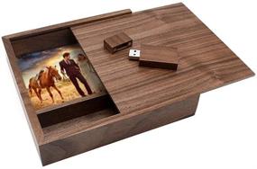 img 3 attached to 🌰 YOOGO Walnut USB Flash Drive Memory Stick Thumb Drive 2.0 - 16GB, Large Walnut Photo Storage Box - Perfect Novelty and Romantic Gift for Birthdays, Weddings, and Festivals