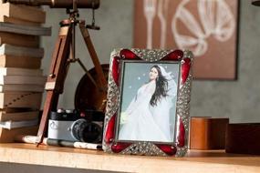 img 1 attached to Vintage European Retro Style Metal Photo Frame/Picture Frame | 8 x 10 🖼️ inch | Real Clear Glass Front | Tabletop Horizontally/Vertically | H.H Worldwide Selection Home