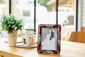 img 2 attached to Vintage European Retro Style Metal Photo Frame/Picture Frame | 8 x 10 🖼️ inch | Real Clear Glass Front | Tabletop Horizontally/Vertically | H.H Worldwide Selection Home