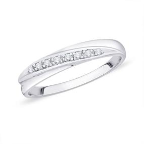 img 4 attached to Exquisite KATARINA Sterling Silver Stackable Wedding Band with 1/10 cttw Diamond Accents for Anniversaries