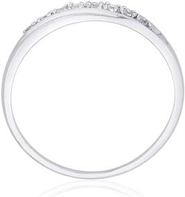 img 2 attached to Exquisite KATARINA Sterling Silver Stackable Wedding Band with 1/10 cttw Diamond Accents for Anniversaries