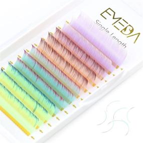 img 4 attached to 🎃 EMEDA Two Tone Ombre Colored Lash Extensions: Vibrant Pink, Blue, Purple & Green Shades - 4 Color Individual Classic Lashes for Halloween Pop & Light Color Eyelash Extensions (0.07mm D Curl 16mm)
