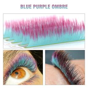 img 1 attached to 🎃 EMEDA Two Tone Ombre Colored Lash Extensions: Vibrant Pink, Blue, Purple & Green Shades - 4 Color Individual Classic Lashes for Halloween Pop & Light Color Eyelash Extensions (0.07mm D Curl 16mm)