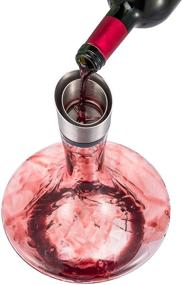 img 2 attached to YouYah Iceberg Wine Decanter Set with Aerator Filter and Cleaning Beads - 100% Hand Blown Lead-free Crystal Glass (1400ML) for Red Wine, Wine Carafe, Wine Aerator, Wine Gift