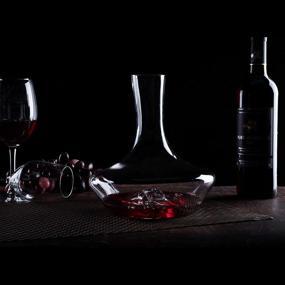 img 1 attached to YouYah Iceberg Wine Decanter Set with Aerator Filter and Cleaning Beads - 100% Hand Blown Lead-free Crystal Glass (1400ML) for Red Wine, Wine Carafe, Wine Aerator, Wine Gift