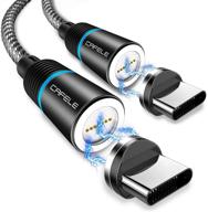 ✨ magnetic type c cable cafele - 2 pack 6.6ft: fast charging, data transfer, led light, nylon braided, qc 3.0 magnetic usb c cable - black logo