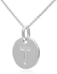 img 3 attached to 📿 925 Sterling Silver Round Initial Pendant Necklace with Rolo Chain - A-Z Alphabet Letter, 18 Inches