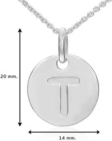 img 1 attached to 📿 925 Sterling Silver Round Initial Pendant Necklace with Rolo Chain - A-Z Alphabet Letter, 18 Inches