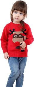 img 2 attached to 🦌 Shineflow Unisex Kid's Rudolph Reindeer Festive Red Nose Ugly Christmas Sweater Jumper