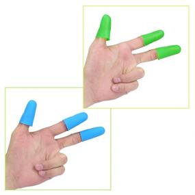 img 2 attached to 🔥 12 Pieces of Green & Blue Silicone Finger Protectors for Hot Glue Gun, Wax, Resin, Sewing, and Crafts - Reliable Accessories for Scrapbooking, Ironing, Embroidery, Needlework, and Adhesives