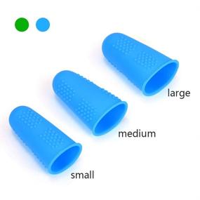 img 3 attached to 🔥 12 Pieces of Green & Blue Silicone Finger Protectors for Hot Glue Gun, Wax, Resin, Sewing, and Crafts - Reliable Accessories for Scrapbooking, Ironing, Embroidery, Needlework, and Adhesives