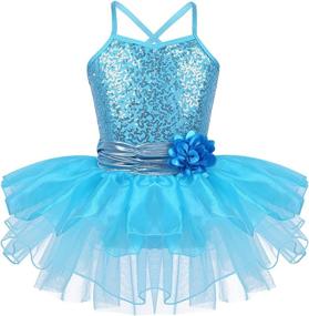 img 4 attached to 🩰 CHICTRY Kids Sequin Ballet Dance Dress Gymnastics Tutu Leotard - Fashionable Clothing