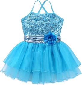 img 2 attached to 🩰 CHICTRY Kids Sequin Ballet Dance Dress Gymnastics Tutu Leotard - Fashionable Clothing