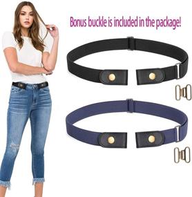 img 3 attached to 👖 No Buckle Stretch Belt: A Versatile Elastic Waist Belt Up to 72 Inch for Jeans Pants