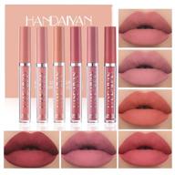 💄 6 color matte liquid lipstick makeup set, long-lasting matte velvety formula, non-stick cup, fade-resistant, waterproof lip gloss (b) logo