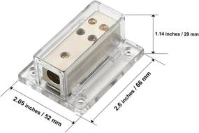 img 1 attached to 🔌 Высококачественный распределительный блок питания Freajoin: 4/8/10 AWG, 4G вход - (4) 8/10G выход, никелированный сатин, прочный прозрачный корпус.