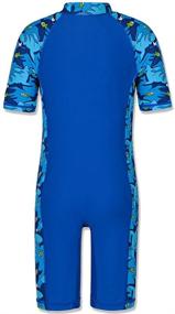 img 3 attached to TFJH E Boys Swimsuits: One-Piece Zip Rash Guard Suits for Toddler - 50+ UV Sun Protection