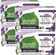 seventh generation dryer sheets: fresh lavender scent, 80 count, 🌿 pack of 4 - fabric softener for effective softness and fragrance logo