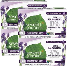 img 4 attached to Seventh Generation Dryer Sheets: Fresh Lavender Scent, 80 Count, 🌿 Pack of 4 - Fabric Softener for Effective Softness and Fragrance