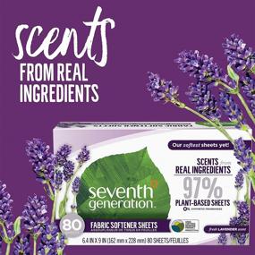 img 1 attached to Seventh Generation Dryer Sheets: Fresh Lavender Scent, 80 Count, 🌿 Pack of 4 - Fabric Softener for Effective Softness and Fragrance