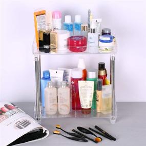 img 3 attached to De-cdeal 2-Tier Multi-functional Cosmetic Organizer Tray: Stylish Space-Saving Solution for Bathroom Vanity Countertop