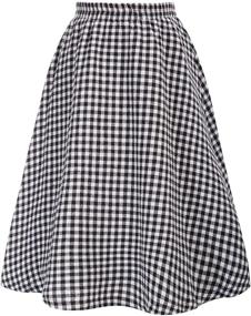 img 3 attached to Plaid Skirt Elastic Waist Winter