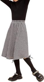 img 4 attached to Plaid Skirt Elastic Waist Winter