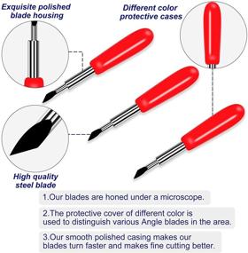 img 1 attached to 🔪 Лезвия для резки DFSHOW для Cricut Explore Air/Air 2/Maker: 30 шт 45 градусов Стандартные и глубокие лезвия для замены винила и ткани