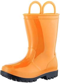 img 4 attached to 🥾 ALLENSKY Handles Toddler Waterproof Boots in Orange – Sturdy Boys' Shoes for Outdoor Adventures